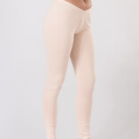 Leggings Lunghi Jersey di Cotone Beige-3