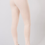 Leggings Lunghi Jersey di Cotone Beige-4