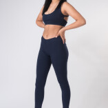 Leggings Lunghi Jersey di Cotone Blu Navy-1
