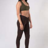 Leggings Lunghi Jersey di Cotone Marrone-1-2