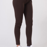 Leggings Lunghi Jersey di Cotone Marrone-2