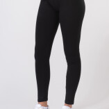 Leggings Lunghi Jersey di Cotone Nero-3