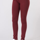 Leggings Lunghi Jersey di Cotone Rosso Bordeaux-3