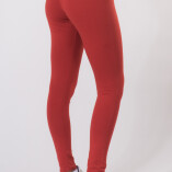 Leggings Lunghi Jersey di Cotone Rosso Mattone-3