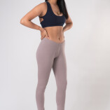 Leggings Lunghi Jersey di Cotone Tortora-1