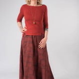 Maglietta Spacchetti Bamboo Manica Tre Quarti Rossa-1