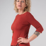 Maglietta Spacchetti Bamboo Manica Tre Quarti Rossa-3