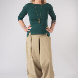 Maglietta Spacchetti Bamboo Manica Tre Quarti Verde-2