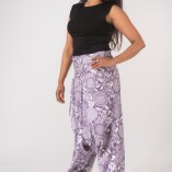 Pantaloni Afgano con Tasche Cotone bio Tinta Vegetale Violet Mandala-1