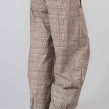 Pantaloni Aladino con Tasche Cotone bio Tinta Vegetale Africa Marrone-4