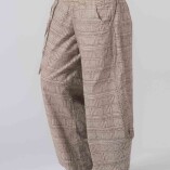 Pantaloni Aladino con Tasche Cotone bio Tinta Vegetale Africa marrone-2