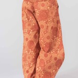 Pantaloni Aladino con Tasche Cotone bio Tinta Vegetale Orange Mandala-4