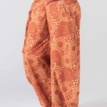 Pantaloni Aladino con Tasche Cotone bio Tinta Vegetale Orange Mandala-2