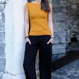 canotta feminine viscosa arancio fronte