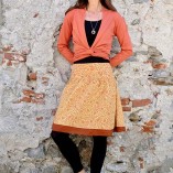 cardigan wrap cotone bambù arancio fronte