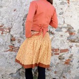 cardigan wrap cotone bambù arancio retro