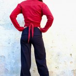 cardigan wrap cotone bambù rosso retro
